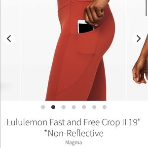 SOLD Lululemon Fast and Free Crop 19”
